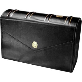 Leather Cash Collection Storage Box: PMG Graded Banknote Holder, Currency Banknotes Collecting Holder, Currency Organizer Protective Case for Trading Cards Stamps Tickets (Black)