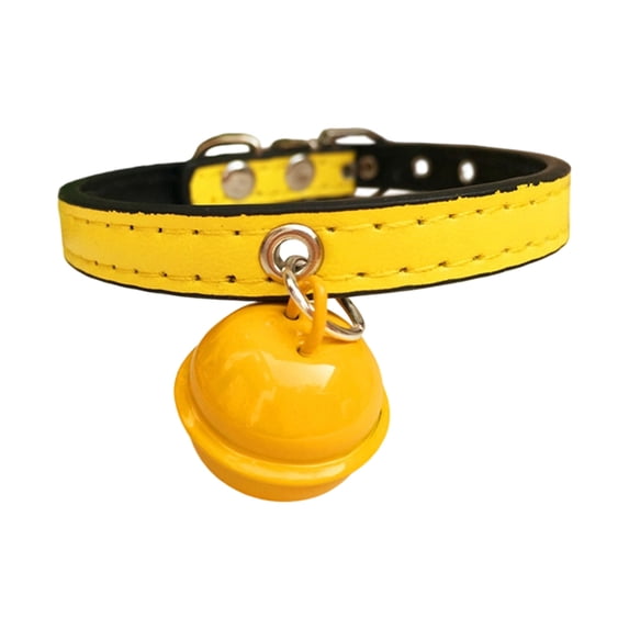 Leather Cat Collar with Bell, Small Dog Collars, Dog Collar Adjustable Teacup Dog Collar Small Pet Kitten Collars