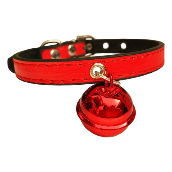 Leather Cat Collar with Bell, Small Dog Collars, Dog Collar Adjustable Teacup Dog Collar Small Pet Kitten Collars