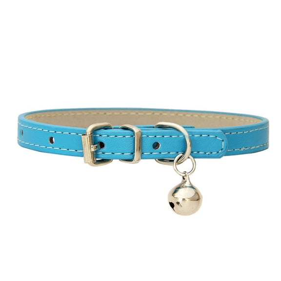 Leather Cat Collars with Bells Safety Adjustable Collar for Pet Kitten Puppy Small Dogs Cats