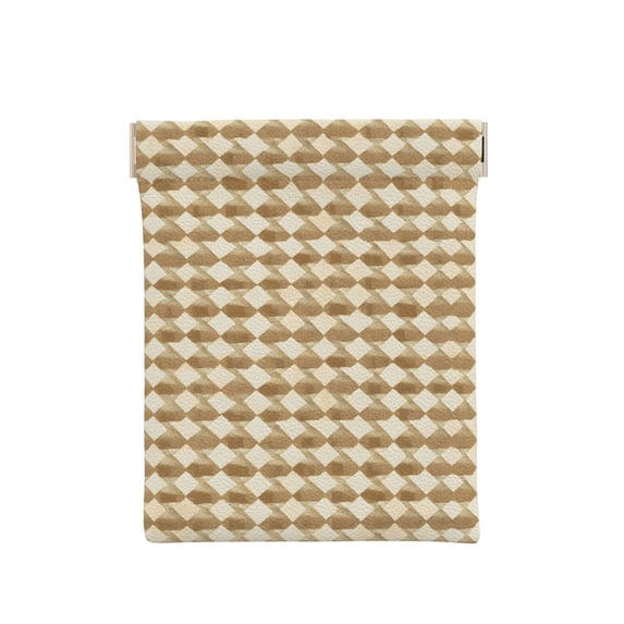 Leather Change Purse 4.3×3.9in Small Storage Bag Automatic Closure Anti-Stain Easy To Clean, Small And Convenient Tan Houndstooth Vintage Texture Hand-Drawn Sketch_1