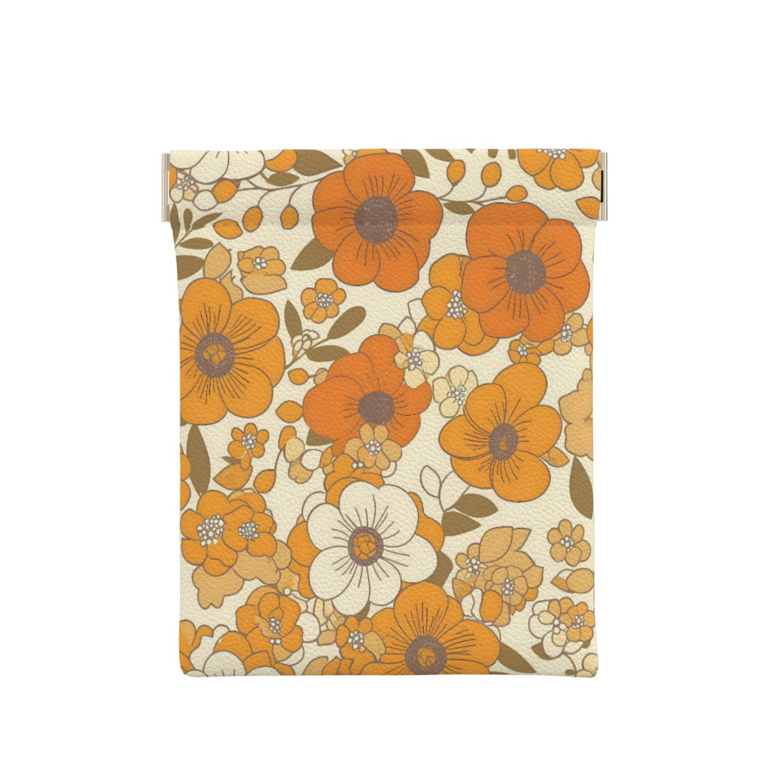 Leather Change Purse 4.3×3.9in Small Storage Bag Automatic Closure Anti ...