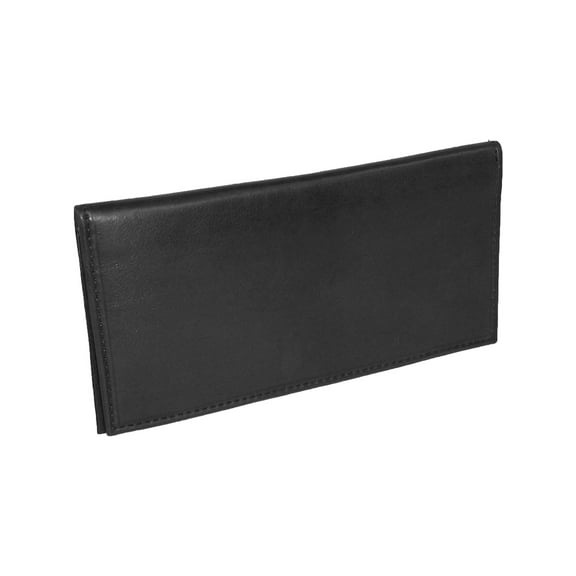 Leather Checkbook Cover Wallet, Black