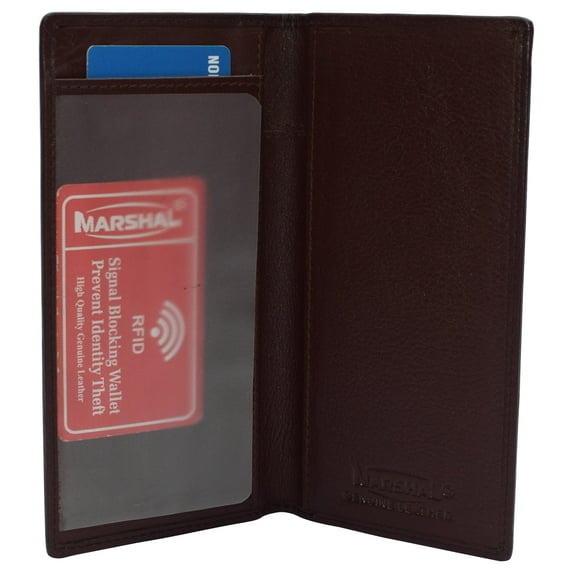 Leather Checkbook Cover for Men Women RFID Blocking by Marshal