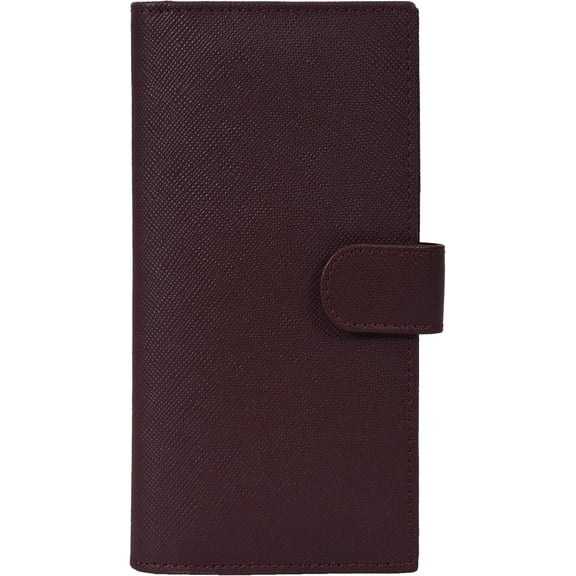 Leather Checkbook Cover for Men & Women -RFID Slim Wallet Pen Holder Credit Card  Duplicate Checks Minimalist Design