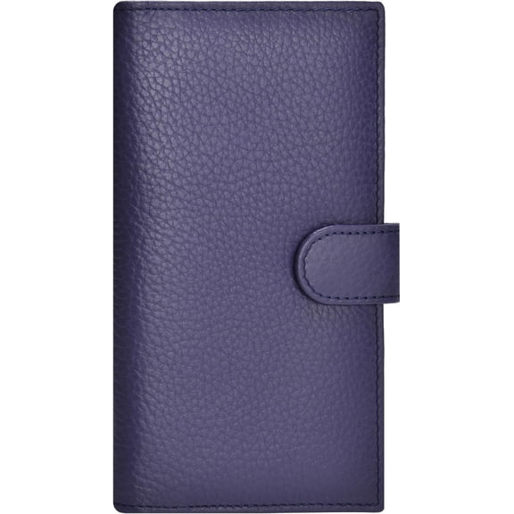 Leather Checkbook Cover for Men & Women -RFID Slim Wallet Pen Holder Credit Card  Duplicate Checks Minimalist Design