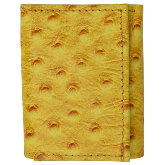 Leather Children Trifold Wallet Kids Ostrich Print 71825 OS