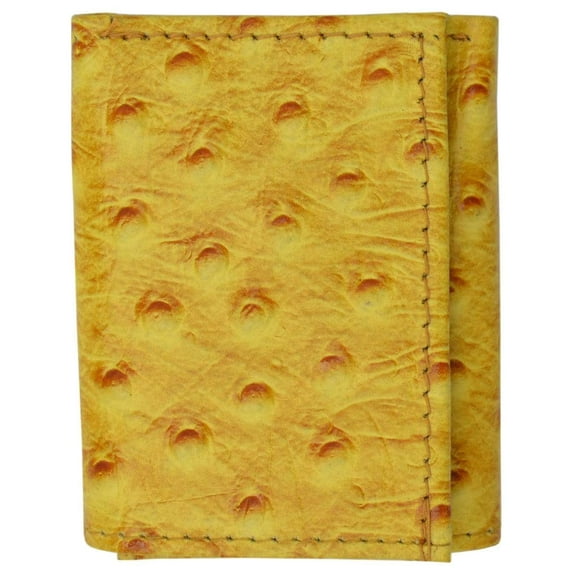 Leather Children Trifold Wallet Kids Ostrich Print 71825 OS
