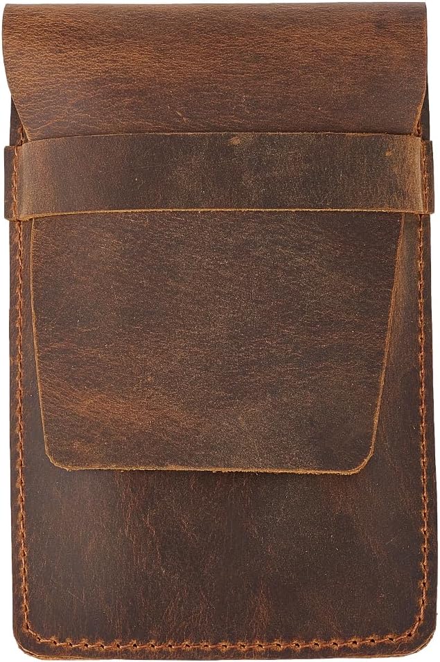 Leather Cigar Case Cigarette Box Rectangle Coconut Brown 130x85x29mm