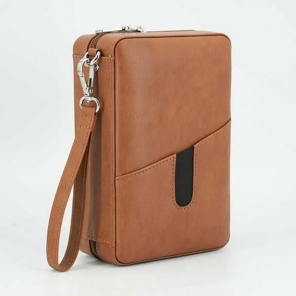 Leather Cigar Case, Portable Humidor Cigar Box With Humidifier,Capacity: 6 Pcs (brown)