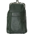 thumbnail image 1 of Leather Cigarette Case Pack Holder Regular or 100's Lighter Pocket Dark Green, 1 of 1