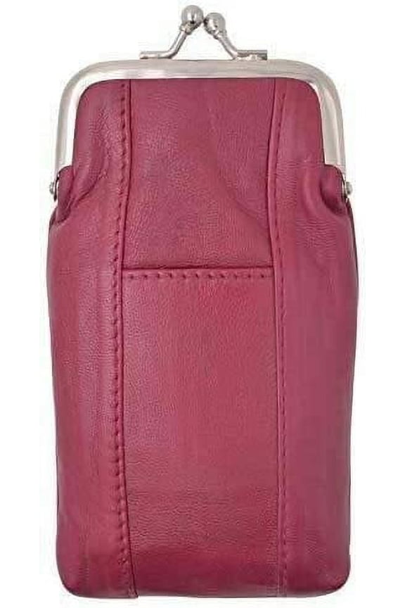 Leather Cigarette Case Pack Holder Regular or 100's Lighter Pocket Hot Pink