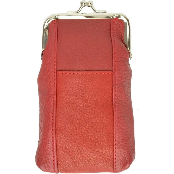 Leather Cigarette Case Pack Holder Regular or 100's Lighter Pocket Red