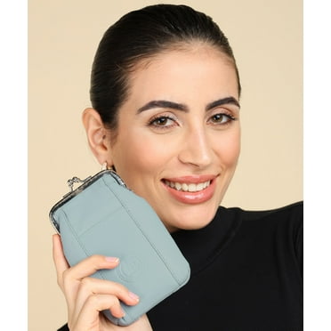 Leather Cigarette Case Pack Holder Regular or 100's Lighter Pocket, Sky