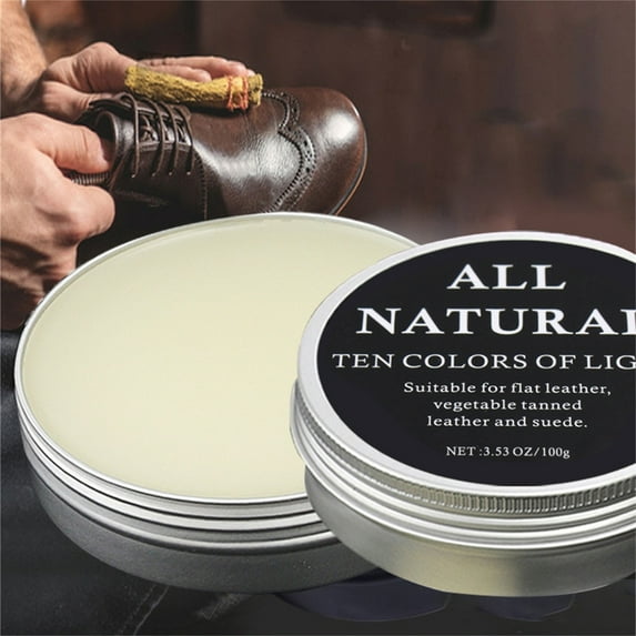Leather Cleaner Cream & Recoloring Balm With Mink Oil - All-Natural Conditioning & Ing Formula, For Bags Furniture Shoes Car Seats Leather Upholstery, 100G Aluminum Tin