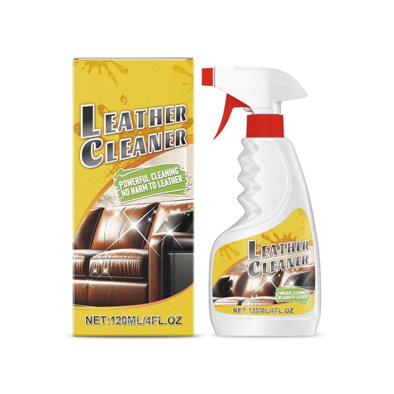 Leather Cleaner Kit - 4oz/120ML +1Towel +1Sponge, Stain Remover for Sofa Jacket Upholstery Care