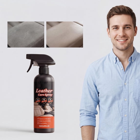 Leather Cleaner Spray 120ml for Shoes, Bags, Jackets and Furniture – Conditioning Leather Care with Safe Non-Toxic Formula