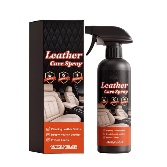 Leather Cleaning Care Spray, 120ml Leather Cleaner and Nourishing Protector for Shoes, , Jackets, and Furniture