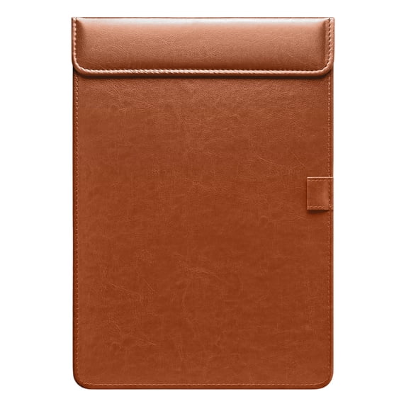 Leather Clipboard with Pen Holder for A4 Letter Size, Smooth Writing Magnetic Profile Clip Board for Drawing, Professional Paper Folder Board for Office and Artists,Brown