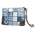 thumbnail image 1 of Leather Clutch 8 X 5. 5 In Wrist Strap And Hand Bag Easy To Carry Lightweight Waterproof And Durable Aliceblue Geometric Patterns_3, 1 of 6
