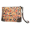 thumbnail image 1 of Leather Clutch 8 X 5. 5 In Wrist Strap And Hand Bag Easy To Carry Lightweight Waterproof And Durable Leopard Skin Print Style Orangered_3, 1 of 6