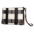 thumbnail image 1 of Leather Clutch 8 X 5. 5 In Wrist Strap And Hand Bag Easy To Carry Lightweight Waterproof And Durable White Buffalo Plaid Check Tartan Scotland_3, 1 of 6