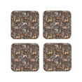 thumbnail image 1 of Leather Coasters with Heat-resistant for Drinks, Bohemian Deer Bear Rabbit Tree Cup Coasters Cup Pad Mat for Tabletop Protection, Coffee Table, Office Desk and Housewarming Gift, 1 of 5