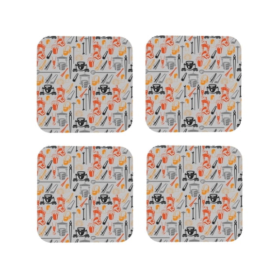 Leather Coasters with Heat-resistant for Drinks, Cast steel equipment Cup Coasters Cup Pad Mat for Tabletop Protection, Coffee Table, Office Desk and Housewarming Gift
