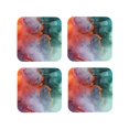 thumbnail image 1 of Leather Coasters with Heat-resistant for Drinks, Colorful Abstract Waves Cup Coasters Cup Pad Mat for Tabletop Protection, Coffee Table, Office Desk and Housewarming Gift, 1 of 5