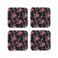 thumbnail image 1 of Leather Coasters with Heat-resistant for Drinks, Dragonfly Pink Flower Cup Coasters Cup Pad Mat for Tabletop Protection, Coffee Table, Office Desk and Housewarming Gift, 1 of 5
