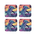 thumbnail image 1 of Leather Coasters with Heat-resistant for Drinks, Hip-Hop DJ Dolphin Cup Coasters Cup Pad Mat for Tabletop Protection, Coffee Table, Office Desk and Housewarming Gift, 1 of 5