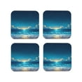 thumbnail image 1 of Leather Coasters with Heat-resistant for Drinks, Night Sky Beach Scene Cup Coasters Cup Pad Mat for Tabletop Protection, Coffee Table, Office Desk and Housewarming Gift, 1 of 5