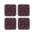 thumbnail image 1 of Leather Coasters with Heat-resistant for Drinks, Red Navy Floral Cup Coasters Cup Pad Mat for Tabletop Protection, Coffee Table, Office Desk and Housewarming Gift, 1 of 5