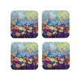 thumbnail image 1 of Leather Coasters with Heat-resistant for Drinks, Spring Flower Seasonal Cup Coasters Cup Pad Mat for Tabletop Protection, Coffee Table, Office Desk and Housewarming Gift, 1 of 5