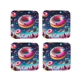 thumbnail image 1 of Leather Coasters with Heat-resistant for Drinks, Starry Sky Colorful Donut Cup Coasters Cup Pad Mat for Tabletop Protection, Coffee Table, Office Desk and Housewarming Gift, 1 of 5