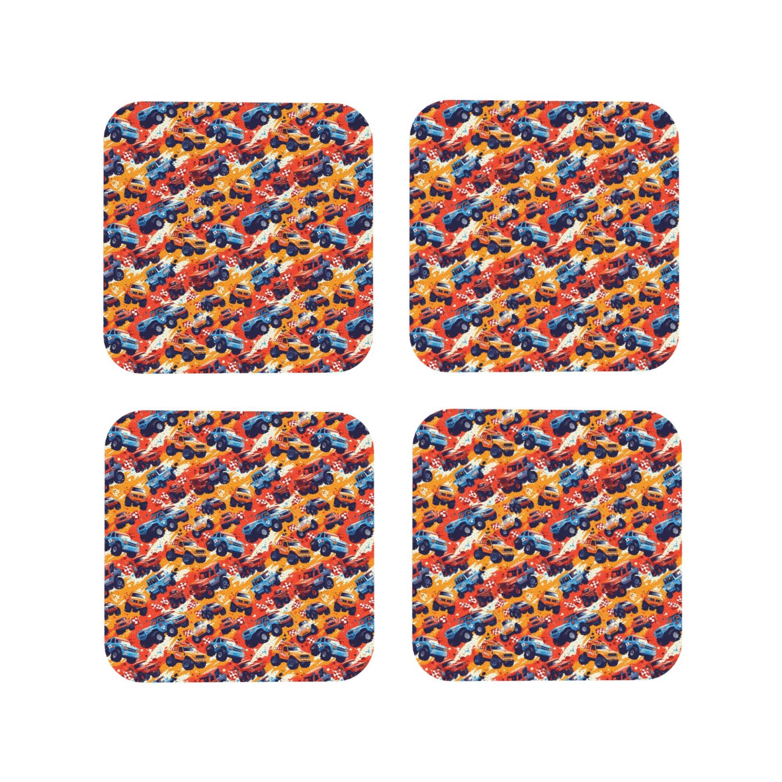 Leather Coasters with Heat-resistant for Drinks, off road racing car ...