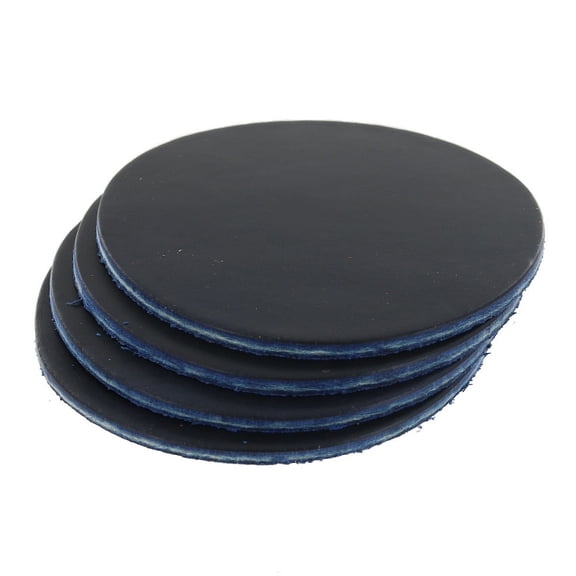 Leather Coasters, Horween Cavalier, Circle, Ink Blue (4pc set)