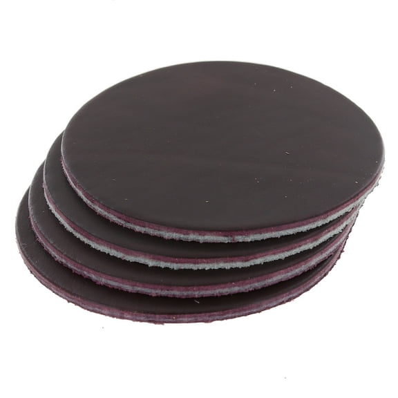 Leather Coasters, Horween Cavalier, Circle, Plum (4pc set)
