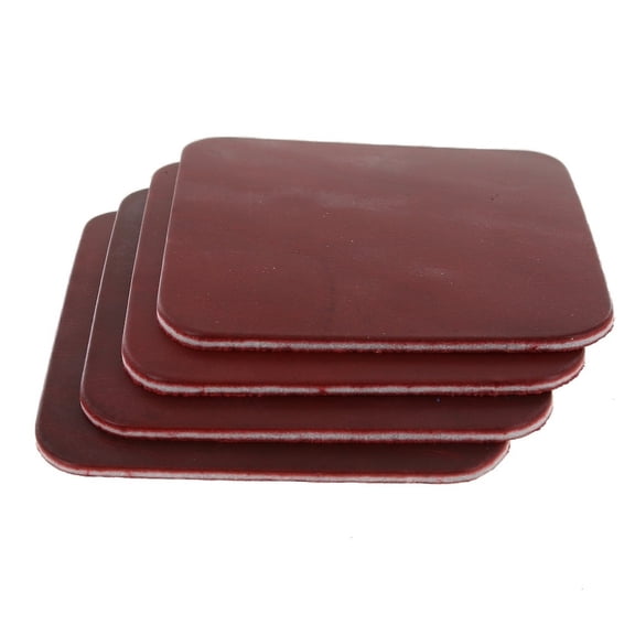 Leather Coasters, Horween Cavalier, Square, London Bus Red (4pc set)