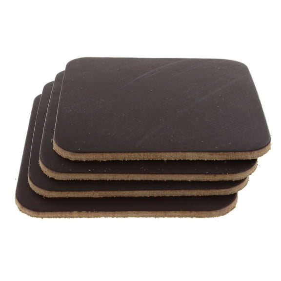 Leather Coasters, Horween Chromexcel, Square, Burgundy (4pc set)