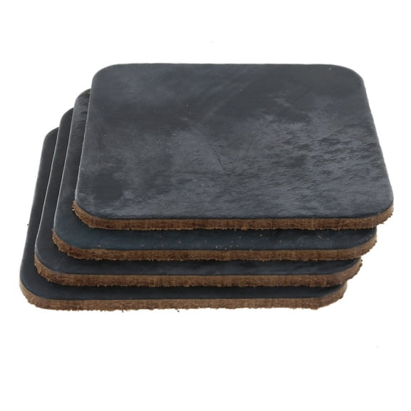 Leather Coasters, Horween Chromexcel, Square, Navy (4pc set)