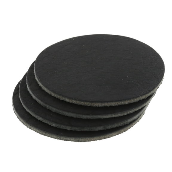 Leather Coasters, Horween Essex, Circle, Black (4pc set)