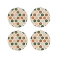 thumbnail image 1 of Leather Coasters with Heat-resistant for Drinks, Abstract geometric circles pattern -标题2 Round Shape, 1 of 5