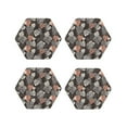 thumbnail image 1 of Leather Coasters with Heat-resistant for Drinks, Banana leaves -标题2 Hexagon, 1 of 5