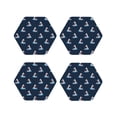 thumbnail image 1 of Leather Coasters with Heat-resistant for Drinks, Big Mouth Shark -标题2 Hexagon, 1 of 5