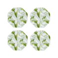 thumbnail image 1 of Leather Coasters with Heat-resistant for Drinks, Calla Lily Flowers Light Blue -标题2 Octagon, 1 of 5