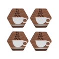 thumbnail image 1 of Leather Coasters with Heat-resistant for Drinks, Coffee Cafe Cup -标题2 Hexagon, 1 of 5