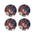 thumbnail image 1 of Leather Coasters with Heat-resistant for Drinks, Colorful Flower Peacock -标题2 Round Shape, 1 of 5