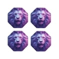 thumbnail image 1 of Leather Coasters with Heat-resistant for Drinks, Cool Lion Head -标题2 Octagon, 1 of 5