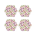 thumbnail image 1 of Leather Coasters with Heat-resistant for Drinks, Cute Grape Watermelon -标题2 Hexagon, 1 of 5